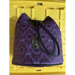 Disney Loungefly Haunted Mansion GLOW Purple Wallpaper Crossbody Bucket Bag NEW